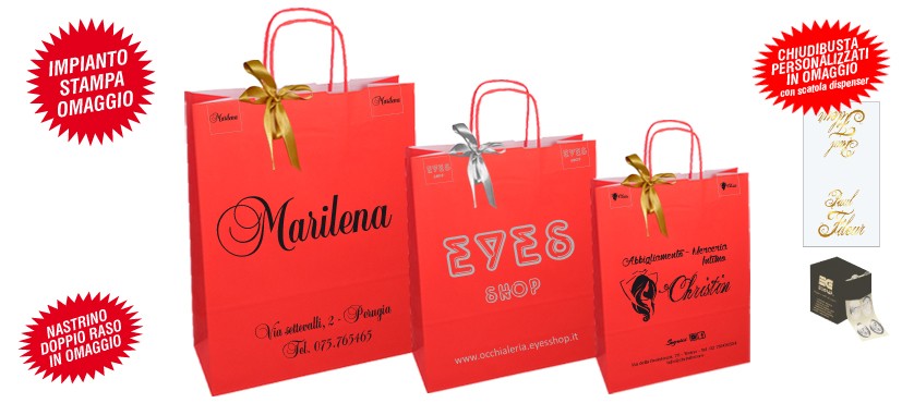 Shopper personalizzate in carta KRAFT ROSSA